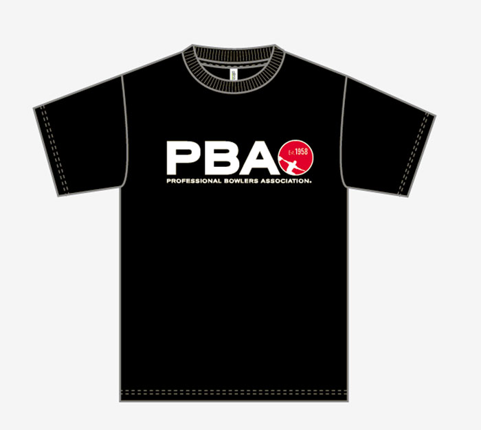 PBA公認　ロゴ入りＴシャツ黒（胸全面）