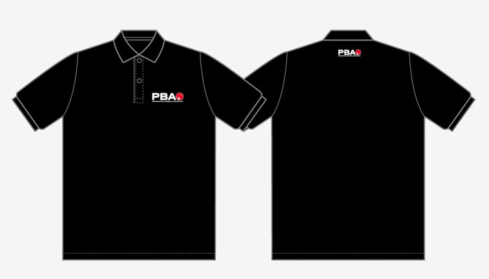 PBA公認　ロゴ入りポロシャツ（左胸・背中）