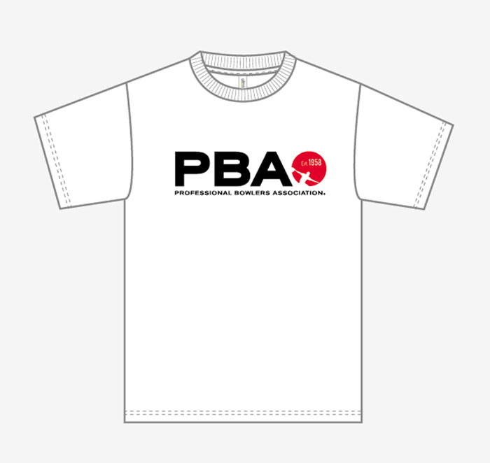 PBA公認　ロゴ入りＴシャツ白（胸全面）